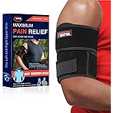 FEATOL Bicep Tendonitis Brace Compression Sleeve Support, Upper Arm Brace Tricep Bicep Support Bands for Men and Women, Arm Wrap Pain Relief for Muscle Strains and Inflammation(Black, Large)