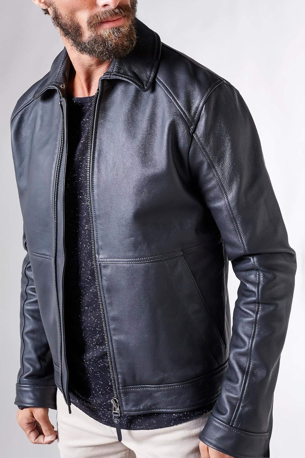 jaqueta de couro aviador