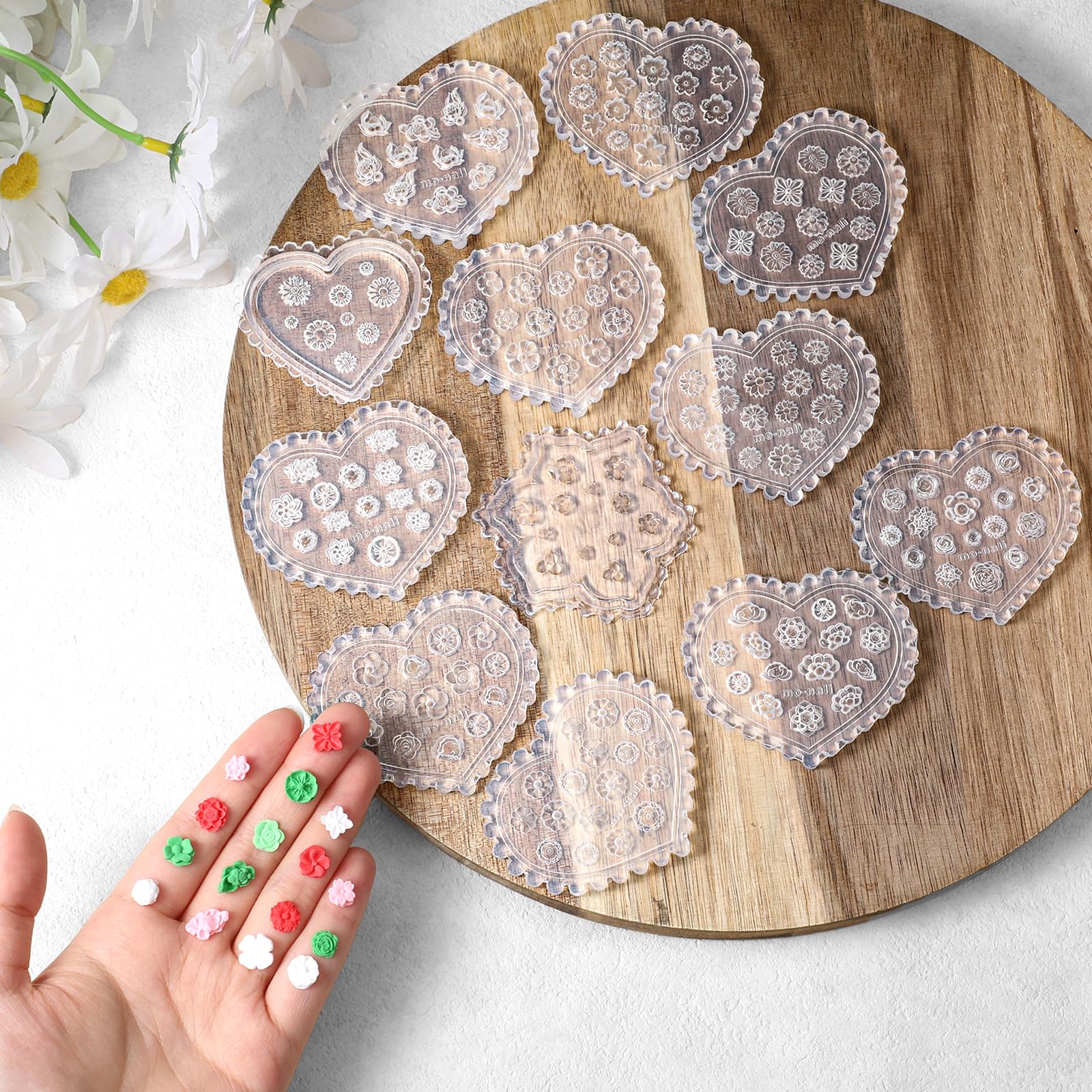 Photo 1 of 12 Pcs Polymer Clay Molds Mini Flower Craft DIY Tool Floral Clay Molds