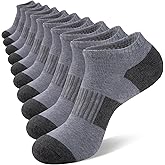 eallco 10 Pairs Ankle Socks Men Running Low Cut Socks Comfort Breathable Cushioned Casual