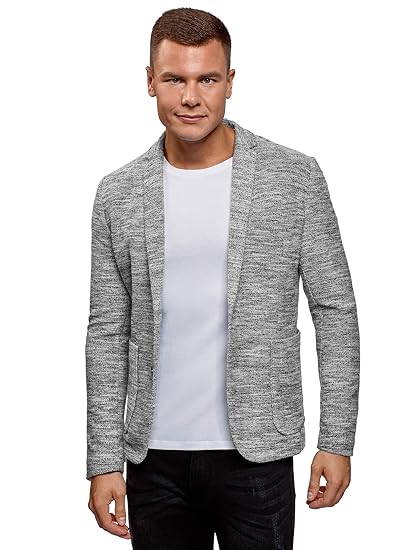 oodji Ultra Herren Jersey-Blazer mit Aufgesetzten Seitentaschen