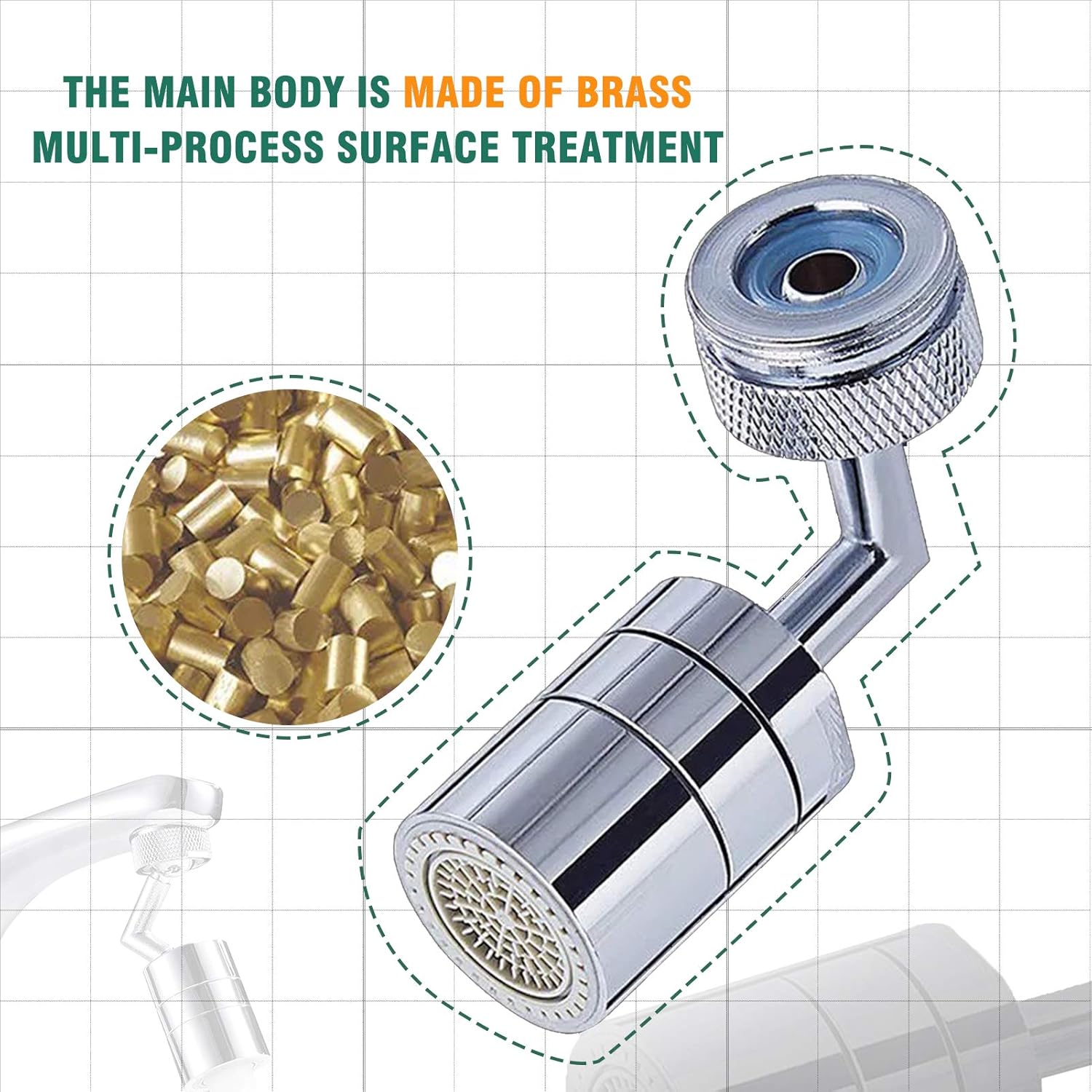 Universal Splash Filter Faucet, 720 Degree Swivel Sink Faucet Aerator, Faucet Aerator, Oxygen Enriched Foam, Leakproof, 2 Water Outlet Modes with 5 Different Sizes of adapters: Industrial & Scientific