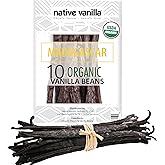 10 Organic Madagascar Vanilla Beans - Gourmet Grade A Premium Vanilla Pods - For Vanilla Extract & Baking - For Cooking, Dess