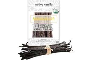 10 Organic Madagascar Vanilla Beans - Gourmet Grade A Premium Vanilla Pods - For Vanilla Extract & Baking - For Cooking, Dess