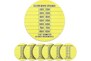 VALUE PLUS 7 Pack Scope DOPE Sticker for Long-Range Shooting- Rifle Scope Sticker Can Be Used with Range Card and Dope Cards for Shooting -1.5 Inch Diameter- Fits Most Scope Caps - Made in The USA