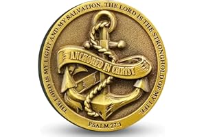 GIMILANG Anchored in Christ Challenge Coin A Symbol of Faith and Strength Christian Pocket Hug Token (Single Coin)