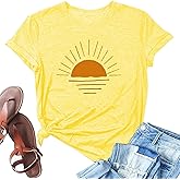 Sunrise Sunset Sunshine Shirts for Women Hawaii Beach Sea Nature Adventure Tee Top