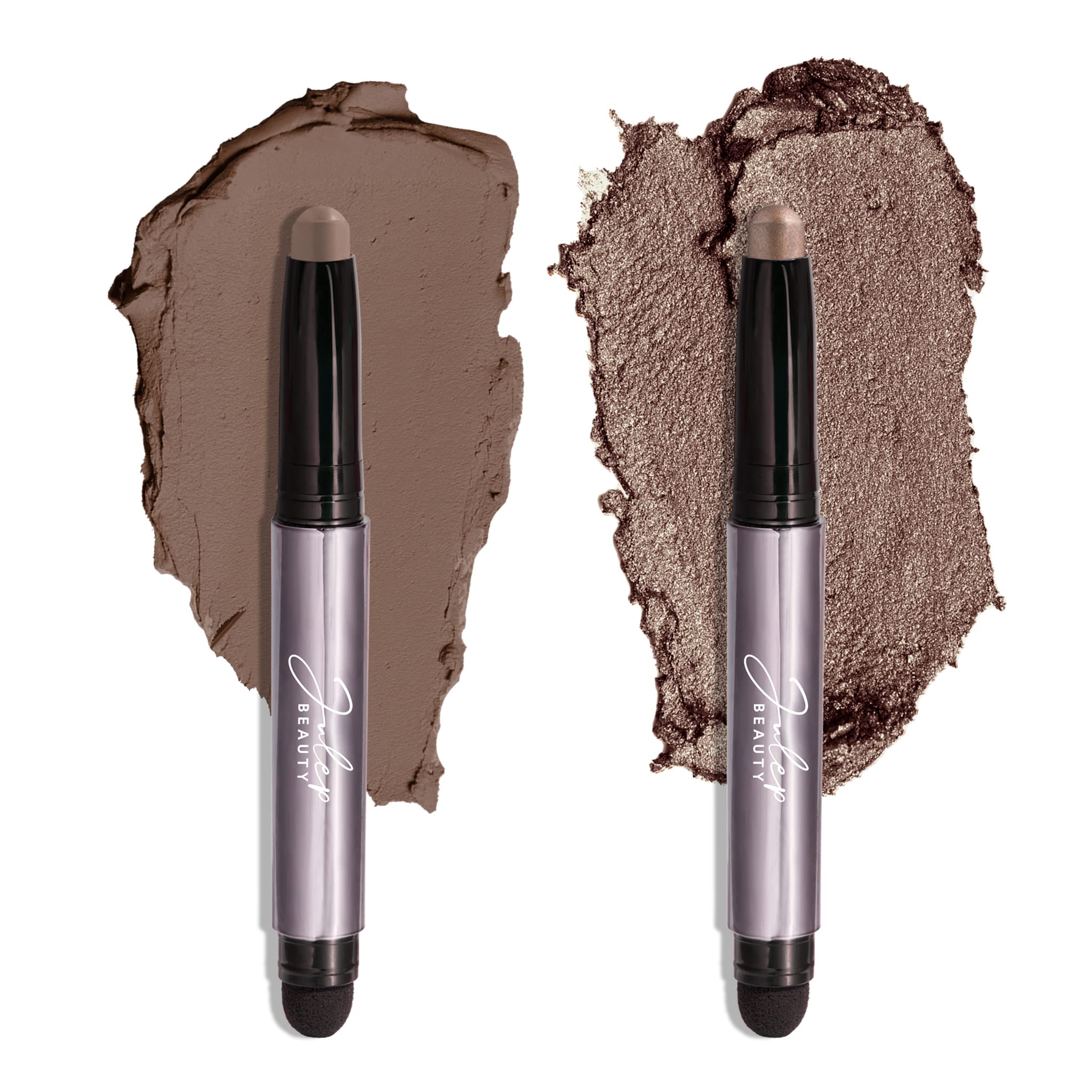 Julep Eyeshadow 101 Crème-to-Powder Eyeshadow Stick (Taupe Shimmer and Stone) Long-Lasting, Waterproof Eye Shadow - Blendable, Crease-Proof with Built-In Smudger