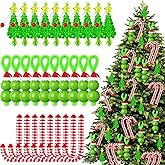 Vertintong 40 Sets Christmas Beaded Crafts Ornaments Beading Kit Mini Christmas Tree Classic Plastic Hanging Decor DIY Accessories for Xmas Tree Decorations Holiday Prensent Party Supplies