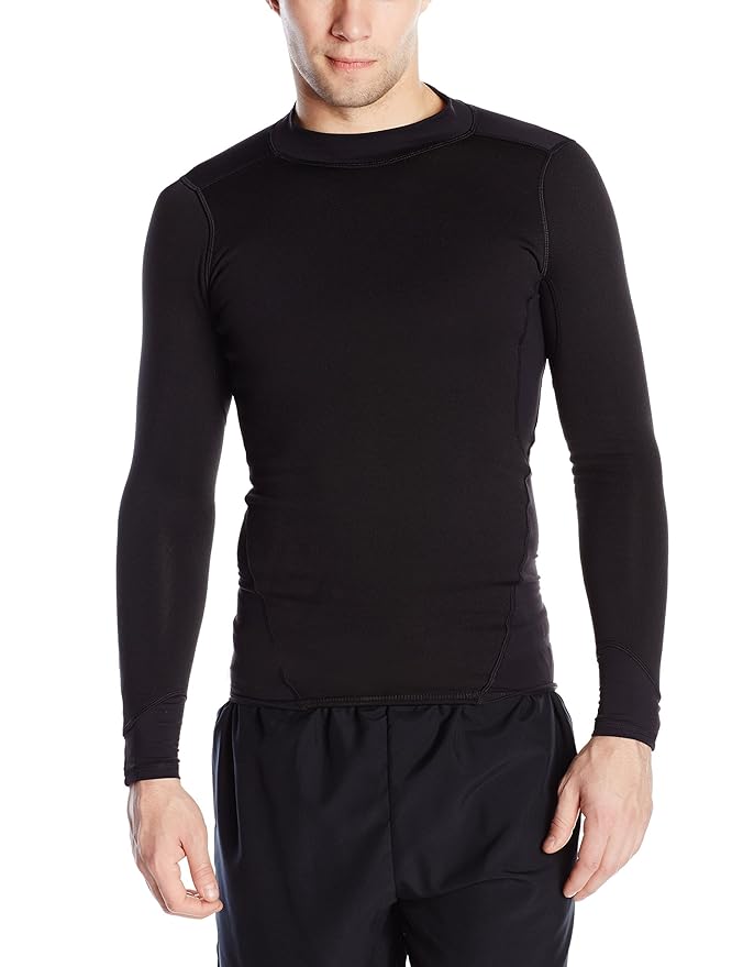 reebok men's cold weather compression mock neck long sleeve shirt