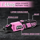 DEKOPRO Power Rotary Tool Kit 170W 220V 126pc Pink Multi DIY Set view 3
