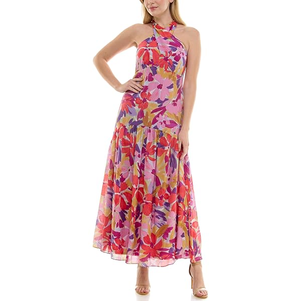 Taylor Dresses Women's Long Sleeve V-Neck Floral Print Braided Belt Sheath  Maxi Dress, Blue Cobalt, 2 at Amazon Women's Clothing store