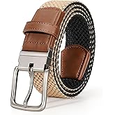 Mens Reversible Braided Stretch Belt for Mens Golf Woven Web Belt