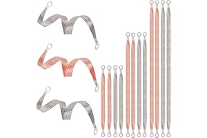 12pcs Automotive Ground Straps Kit, 3 Sizes Universal Engine Grounding Cable Straps with Ring Terminals Braided Copper-Tinned