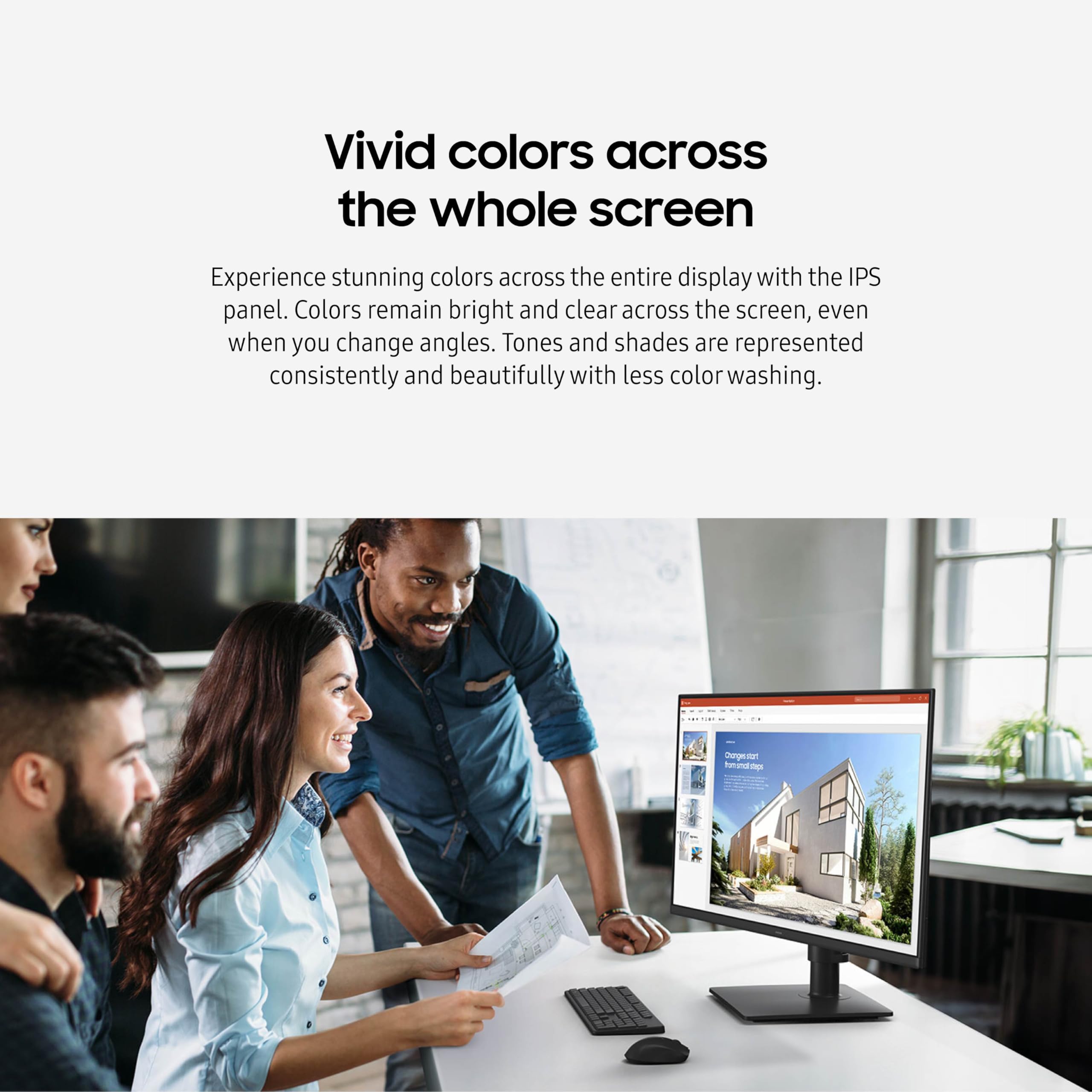 Monitor empresarial Samsung sin bordes de 24" (S40GD) con panel IPS, frecuencia de actualización de 100 Hz, modo de protección ocular, diseño ergonómico, modo de imagen de juego, LS24D402GANXGO, 3 años de garantía