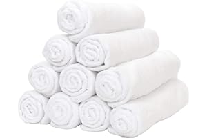 ARKWRIGHT LLC Arkwright Microfiber Gym Towel - Pack of 12 - Super Soft, Quick Dry Workout Sweat Towels, 300 GSM Lightweight & Absorbent for Sports, Working Out, Yoga, and Spa, 16 x 27 in, White