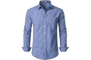 JEMITOP Men's Transitional Weather Slim Fit Long Sleeve Button Down Shirt Business Casual Dress Shirts with Pocket