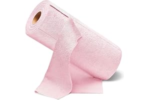 Fantasticlean Kitchen Dish Towels, Tear-Away Microfiber Towel Roll, Super Absorbent, Reusable Premium Dishcloths, Fast Drying Dish Rags, 50 Sheet, 12'' x 12'' (Pink)
