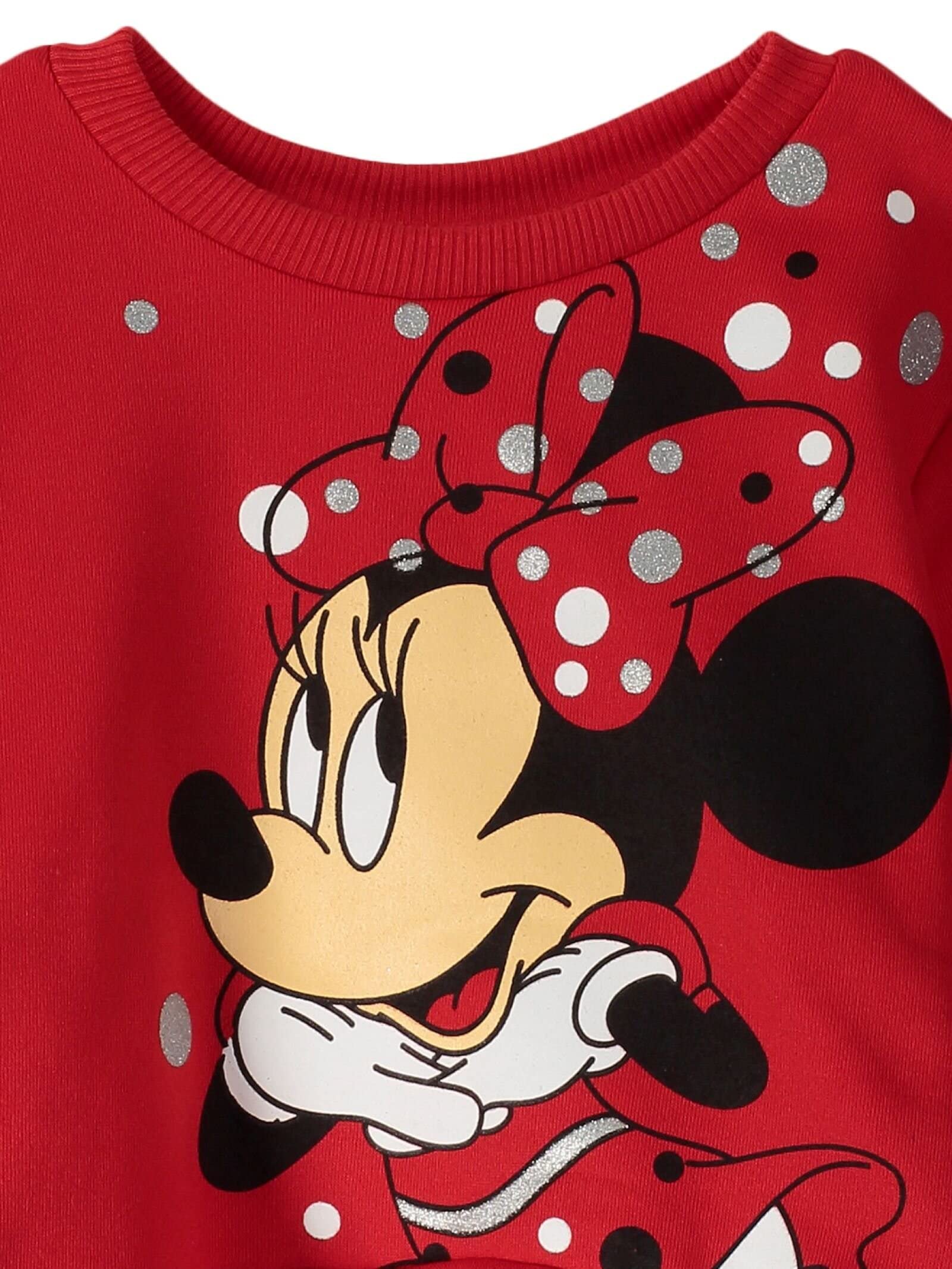 Disney Minnie Mouse Fleece Sweatshirt and Leggings Outfit Set Infant to Big Kid Sizes (18 Months - 14-16)