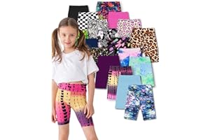 SOFTMILK 5 Pack Girls Bike Shorts High Waisted Yoga Shorts for Toddler Girls Running Dance Jumping Sports Cheer