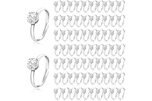 MystiCharm 72 Pcs Fake Wedding Rings, Bridal Shower Decorations, Adjustable Rings, Fake Diamond Ring Plastic Ring Engagement Rings