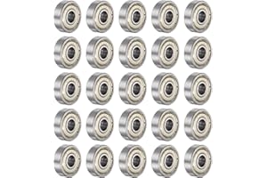 uxcell 25pcs 625ZZ Deep Groove Ball Bearings 5mm Bore 16mm OD 5mm Thick Carbon Steel Double Shielded ABEC3 Z1 Bearing for Motors