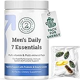 2nd Springs Daily 7 Essentials Men's Vitamin Pack - 7 Pack Adult Male Multivitamin & Multimineral Pack for Energy, Metabolism, Immune System Support, Prostate Support with Probiotic, Digestive Enzymes