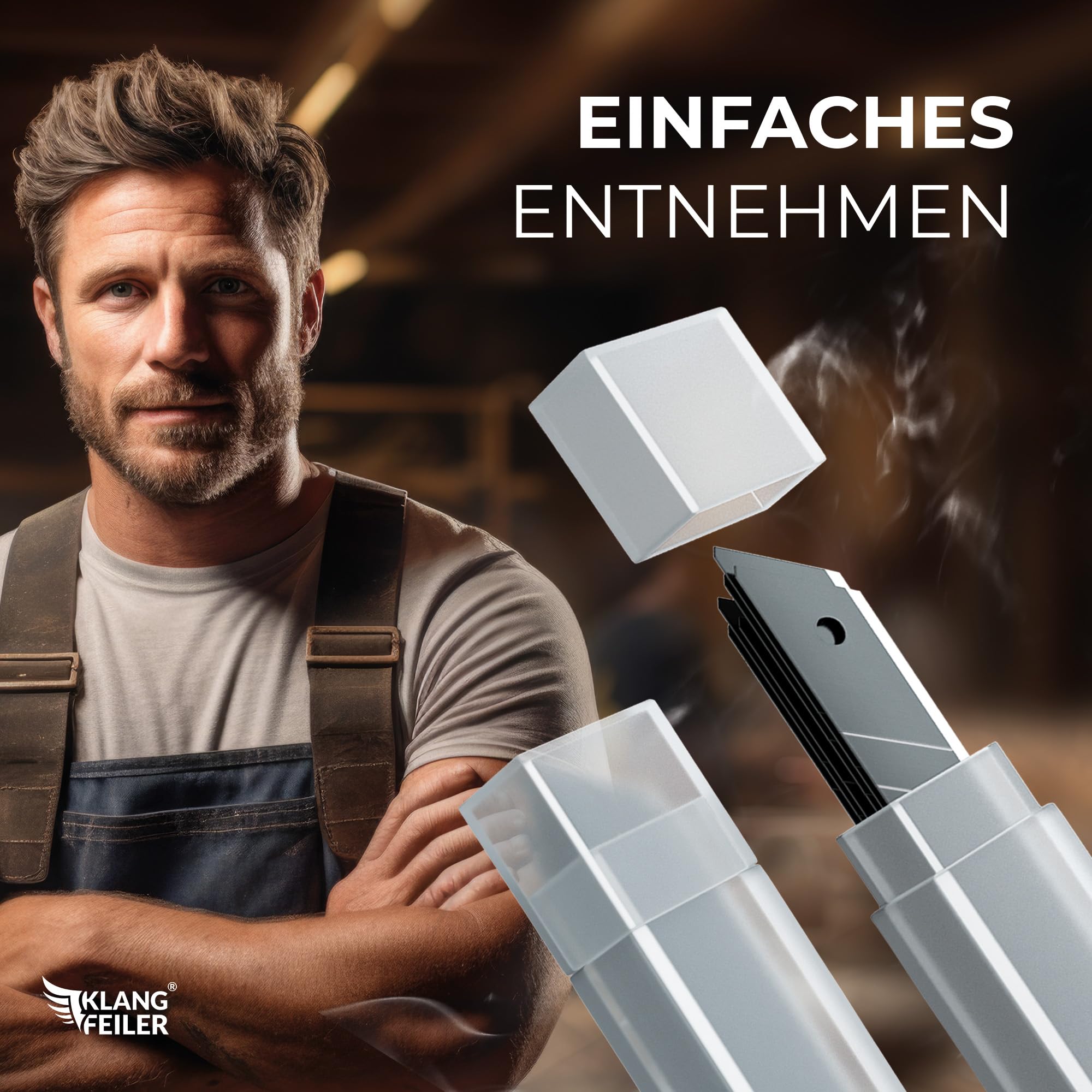 Klangfeiler® 25 Cuttermesser Klingen - BLACK - 18mm Breite - Schwarze Cutterklingen für den Cutter 6