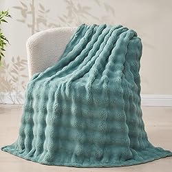NEWCOSPLAY Twin Blanket for Couch Light Teal Super