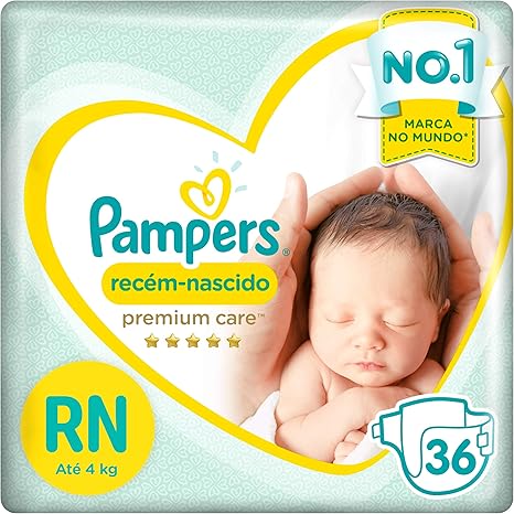 Fraldas Pampers Recém-Nascido Premium Care Rn 36 Unidades, Pampers