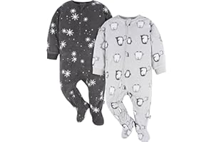 Gerber baby-boys Toddler Loose Fit Fleece Footed Pajamas 2-pack