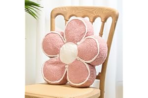 Sioloc Flower Shaped Pillow Daisy Pillows Floor Cushion Pastel Cute Seat Cushions Aesthetic Classroom Dorm Decorative Fun Throw Pillow for Bed,Couch(Blush,15.7")