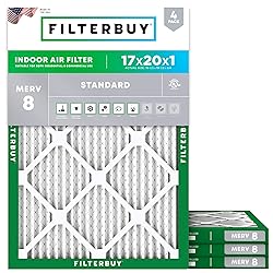 Filterbuy 17x20x1 Air Filter MERV 8 Dust Defense