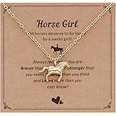 HUTIMY Horse Necklace for Women Teens Horses Lovers Owners Birthday Jewelry Horse Necklace Gold