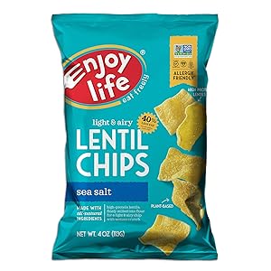 Enjoy Life Foods Lentil Chips, Soy free, Nut free, Gluten free, Dairy free, Non GMO, Vegan, 4 Ounce Bag