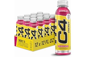 Cellucor C4 Energy Non-Carbonated Zero Sugar Energy Drink, Pre Workout Drink + Beta Alanine, Watermelon, 12 Fl Oz (Pack of 12)
