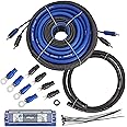 4 Gauge Amp Wiring Kit by InstallGear - Amplifier Subwoofer Wiring Kit with True Spec Cables - 17ft Power Soft Touch Wire Set for Car Audio Installation - Blue