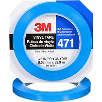3M 471+ Vinyl Tape – Indigo, 0.5” X 36 Yards, 5.3 Mil, Heat-Resistant For Paint Striping, Masking, Color Separation, Precision Lines