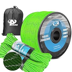 750Ib Reflective Paracord Rope,500',4mm 11 Strand