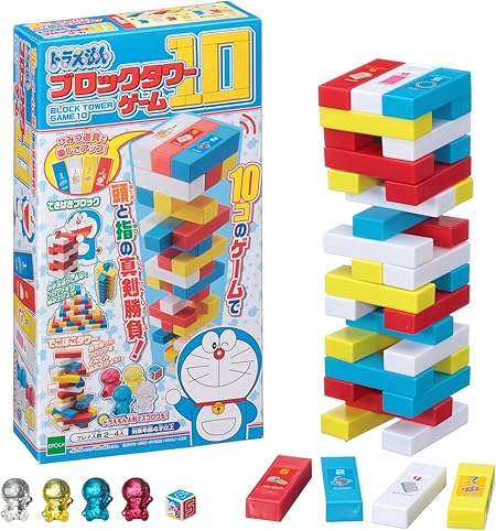 Amazon Com Epoch Doraemon Block Tower Game 10 Toys Games
