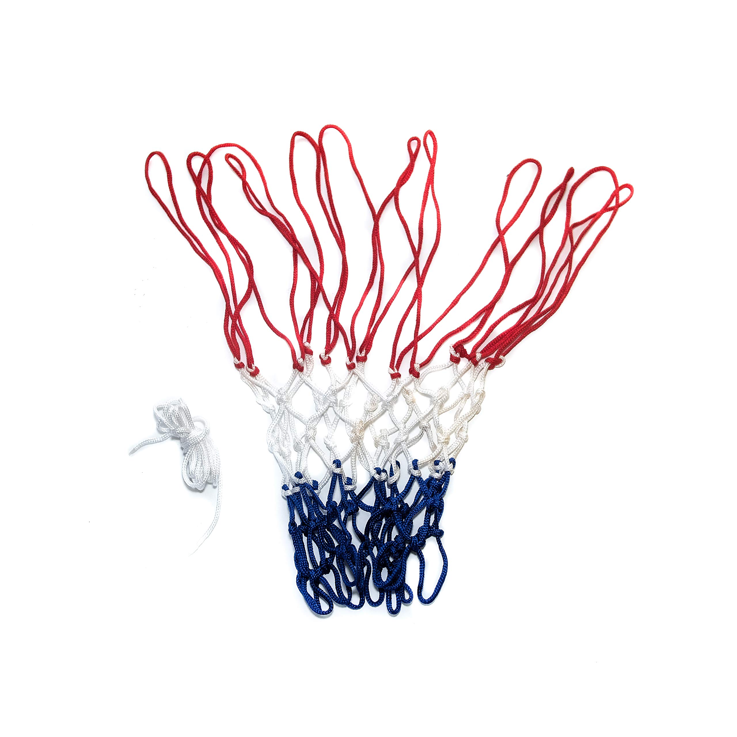 Netball net 3mm twine made in Britian. (Blue White and Red)