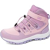 R CORD Kids Hiking Boots Girls Hiking Boots Waterproof Durable TPR Traction Drawstring Closure Girls Hiking Boots Anti-Skid Athletic Outdoor Boots