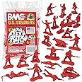 BMC Plastic Army Women - 36pc Red Female Soldier Figures - Made in USA