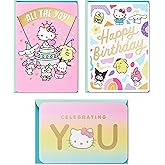 Hallmark Sanrio Hello Kitty Cute Birthday Cards (3 Cards with Envelopes)
