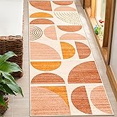 MUJOO Boho Runner Rug Washable,2x6 Area Rugs for Hallways Kitchen Bathroom Bedroom Entryway,Non Slip Carpet Long Mat Indoor,Soft Modern Abstract Bohemian Orange