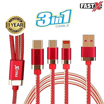 Fastx 3 0a 3 In 1 Cable Nylon Duo Jean Braided Amazon In
