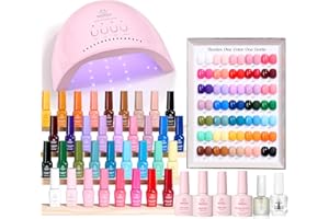 BEETLES GEL POLISH Beetles Gel Nail Polish Kit with U V Light - One Color One Bottle 35 Colors Mood Mosaic Collection Nail Polish Kit 68 Pcs Gifts for Women Girls with Top Base Coat Beauty Must Have DIY Salon Set
