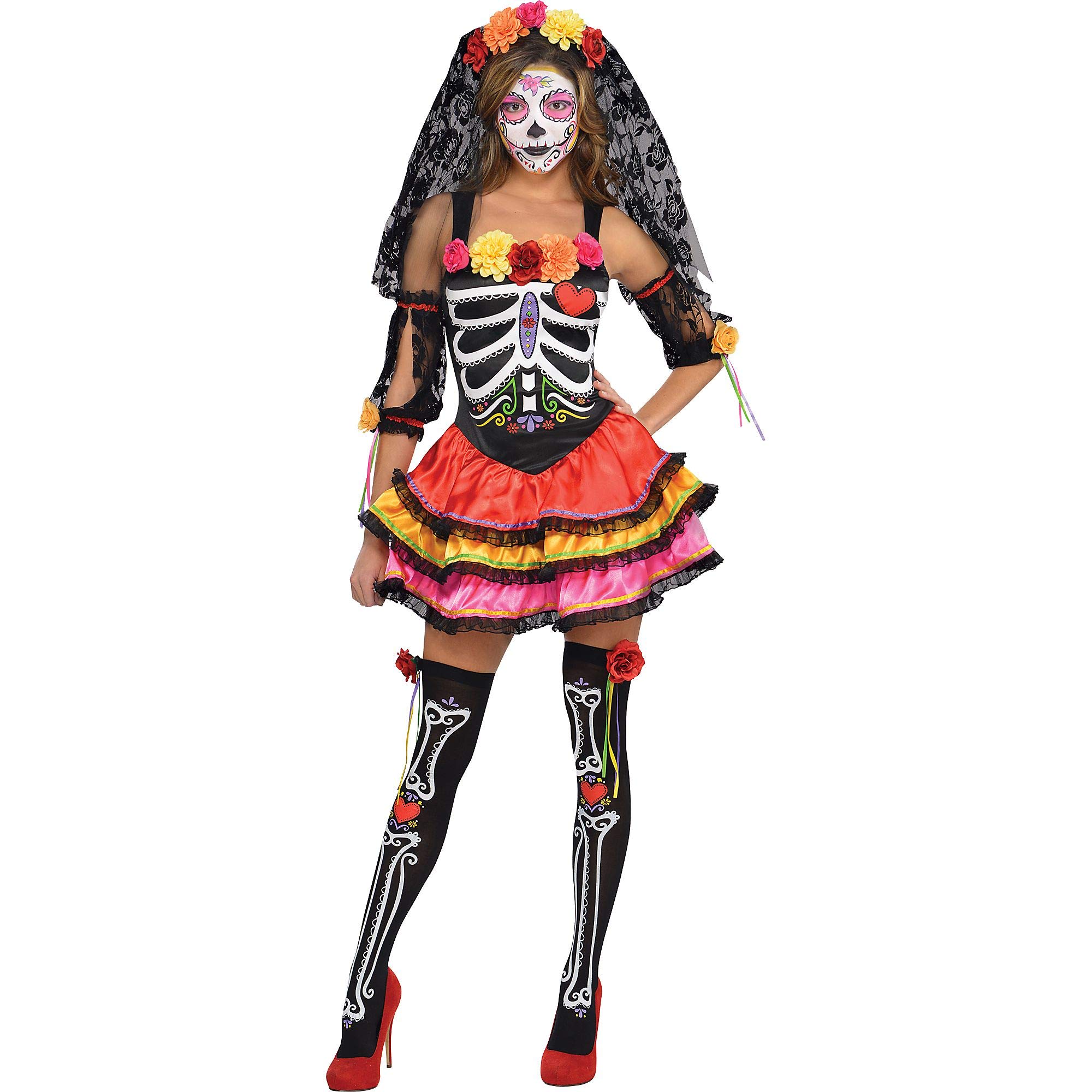 (PKT) (Fix 25/25) (844569-55) Adult Ladies Day Of The Dead Señorita Costume (Extra Large)
