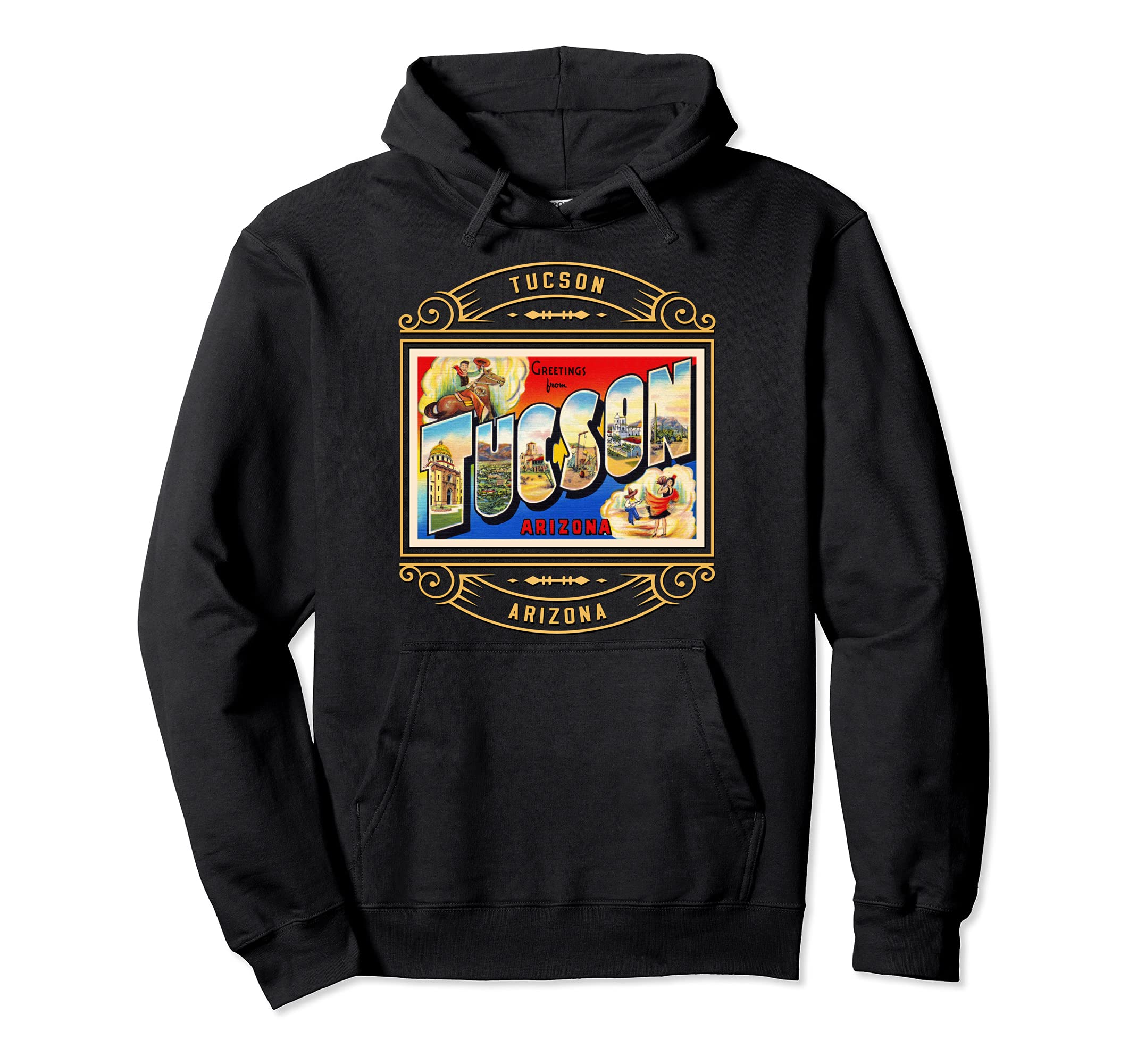 Tucson Arizona AZ Large Letter Travel Postcard 1 Pullover Hoodie