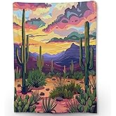 Ti Caldi Cactus and Mountain Blanket - Soft Cozy Lightweight Flannel Throw Blanket for Couch, Bed, Travel & Outdoor | Warm Fuzzy Blankets for Adults Kids Women Boys Girls 50×60 in